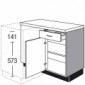 Eck-Unterschrank mit 1 Drehtür 500 mm breit [2/16]