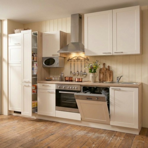 Küchenzeile im Landhausstil mit Elektrogeräten Landhausküche 310 cm Küchenzeile im Landhausstil mit Elektrogeräten Landhausküche 310 cm