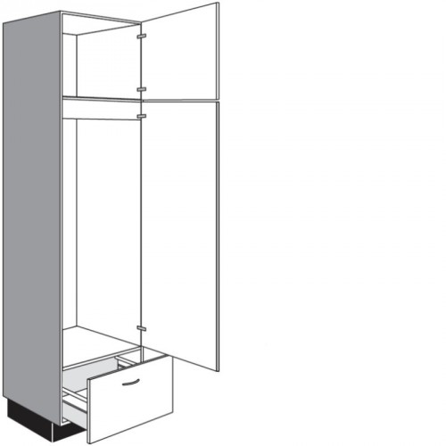 Seitenschrank für Einbaugeräte mit 1-2 Geräte-Drehtür