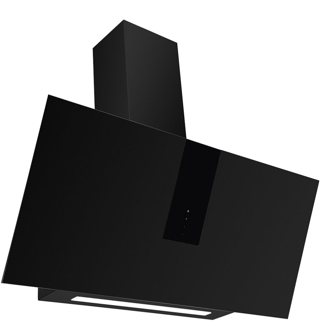 Kaminhaube Pure schwarz-matter Glasschirm