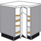 Eck-Unterschrank mit Holzdrehböden geteilte einschwenkbare Türen (verstiftet) mit Anschlagdämpfung [1/16]