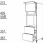 Hochschrank für Geräte-Umbauten, Backofen und Mikrowelle 590, 370 mm Nische [2/9]