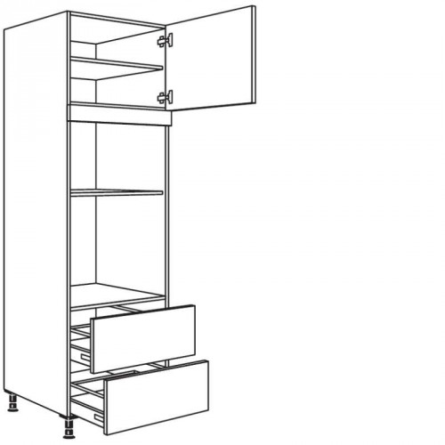 Hochschrank für Geräte-Umbauten, Backofen und Mikrowelle 590, 380 mm Nische