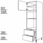 Hochschrank für Geräte-Umbauten, Backofen und Mikrowelle 590, 380 mm Nische [2/9]