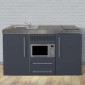 Miniküche Büroküche 150 cm breit mit Mikrowelle [8/23]