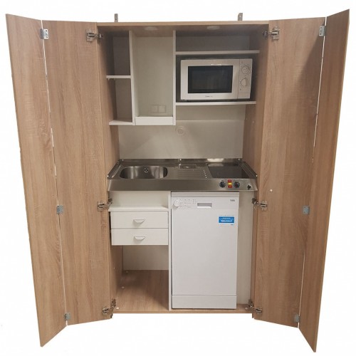 Büroküche Küchencenter mit Falttüren PKF 100 cm breit