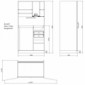 Büroküche Küchencenter mit Falttüren PKF 100 cm breit [10/12]