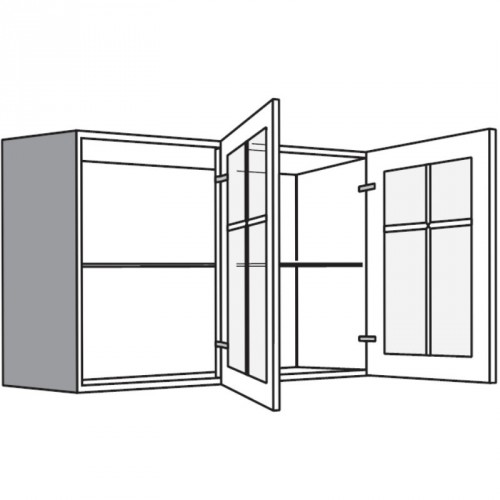 Hängeschrank mit 2 Sprossenglastüren