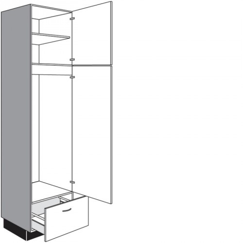 Hochschrank für Einbaugeräte mit 1 Geräte-Drehtür und 1 Drehtür