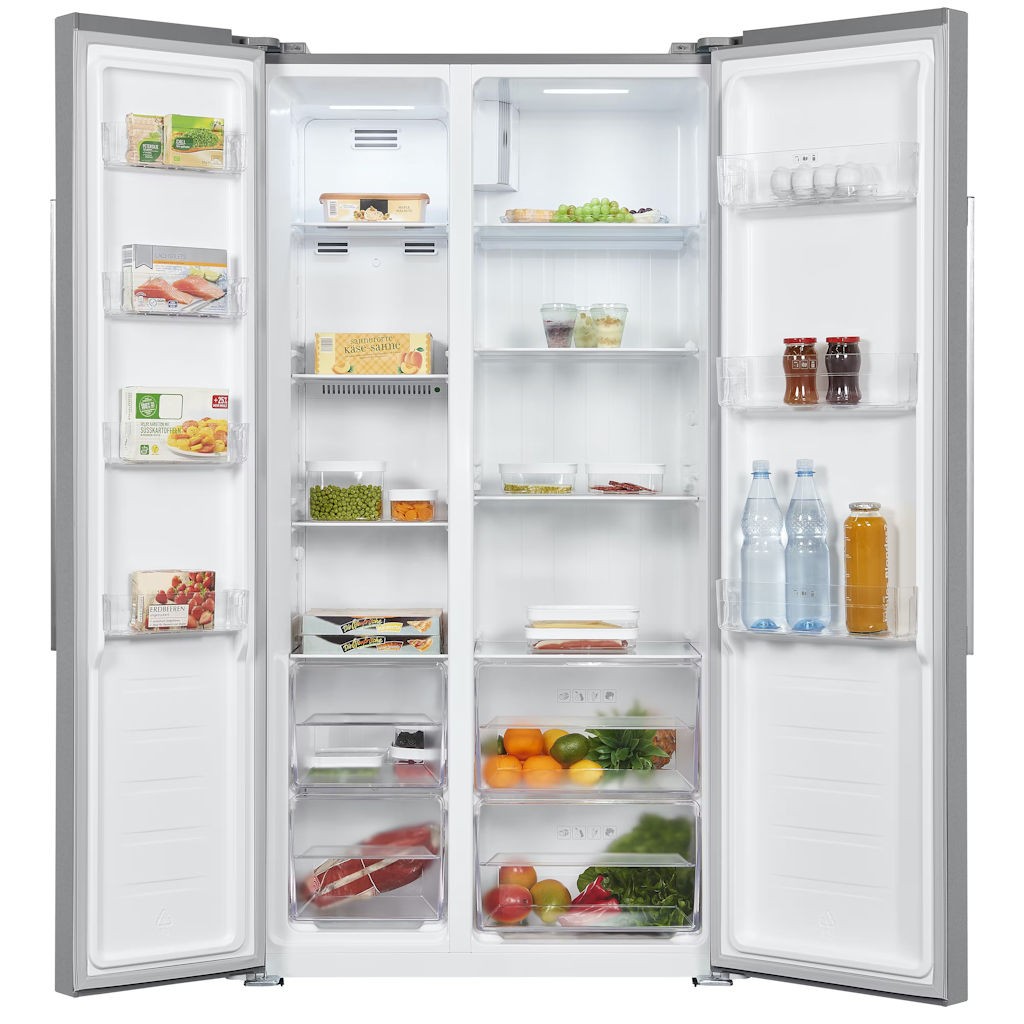 Kühl-/Gefrierkombination Side-By-Side Inoxlook Höhe 177 cm