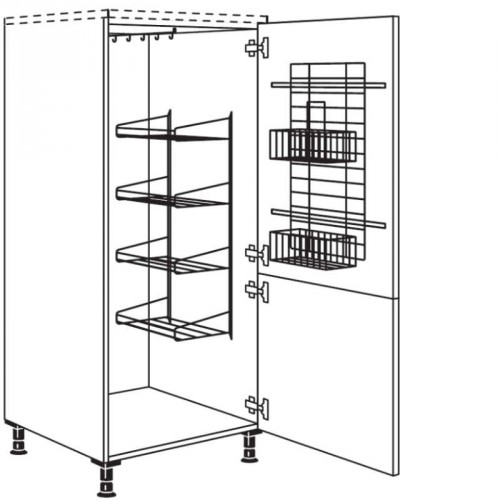 Besen-/Geräteschrank mit 1 verlaschte Tür