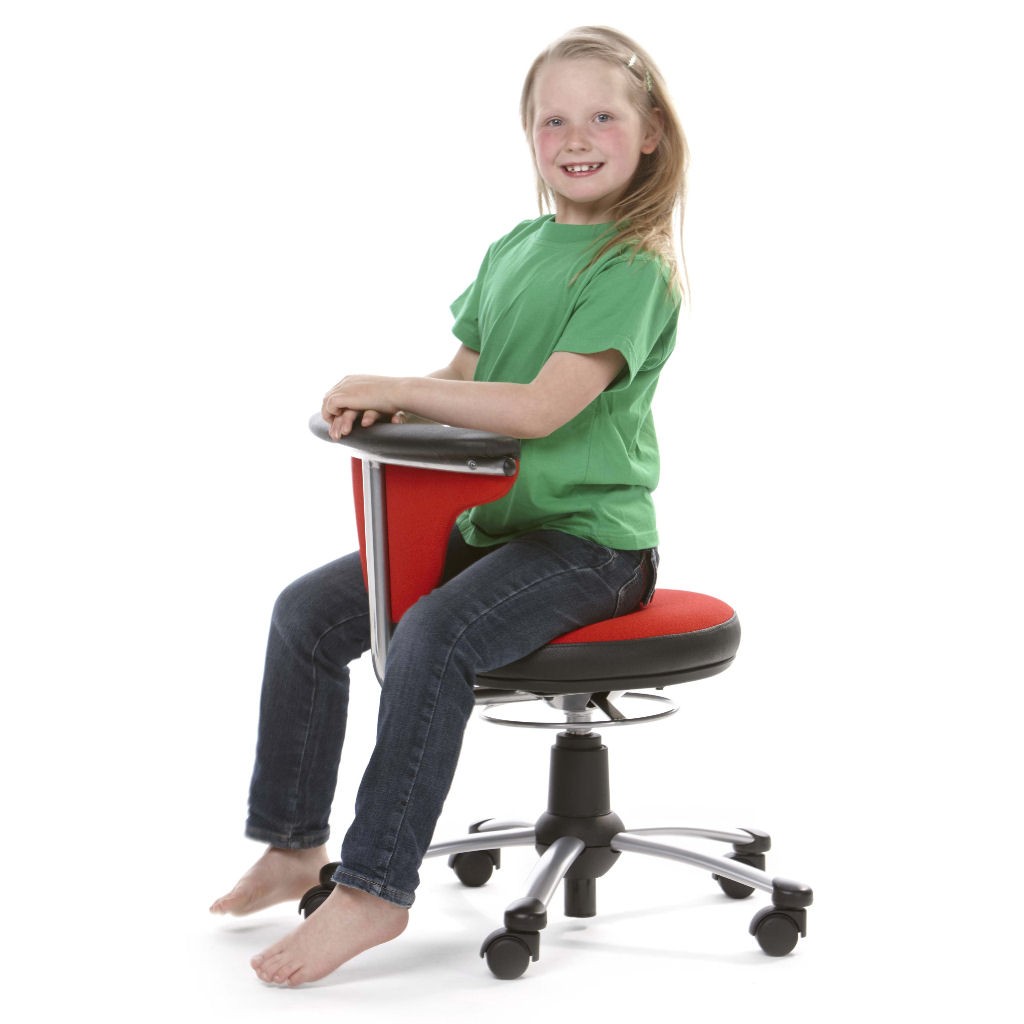Drehstuhl / Hocker mit gepolstertem Rücken und Sitz