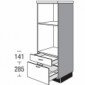 Highboardschrank für Einbaugeräte mit 1 Schubkasten und 1 Auszug [2/21]