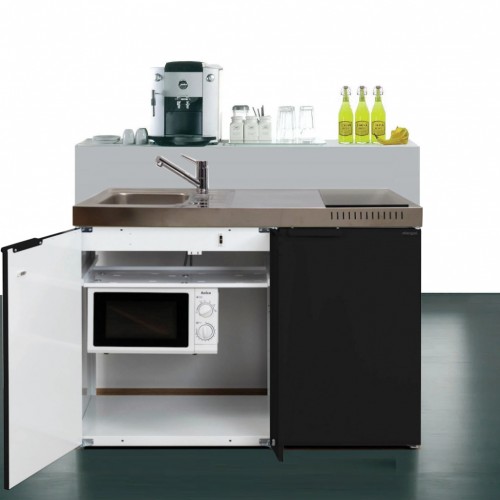 Minik&uuml;che 120 cm breit Metall mit Mikrowelle