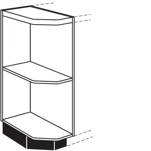 Abschlussregal abgeschrägt