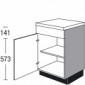 Unterschrank für Ansetztisch mit 1 Drehtür und 1 verstellbarer Fachboden [2/16]