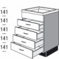 Unterschrank für Kochmulde mit 4 Schubkästen [2/16]