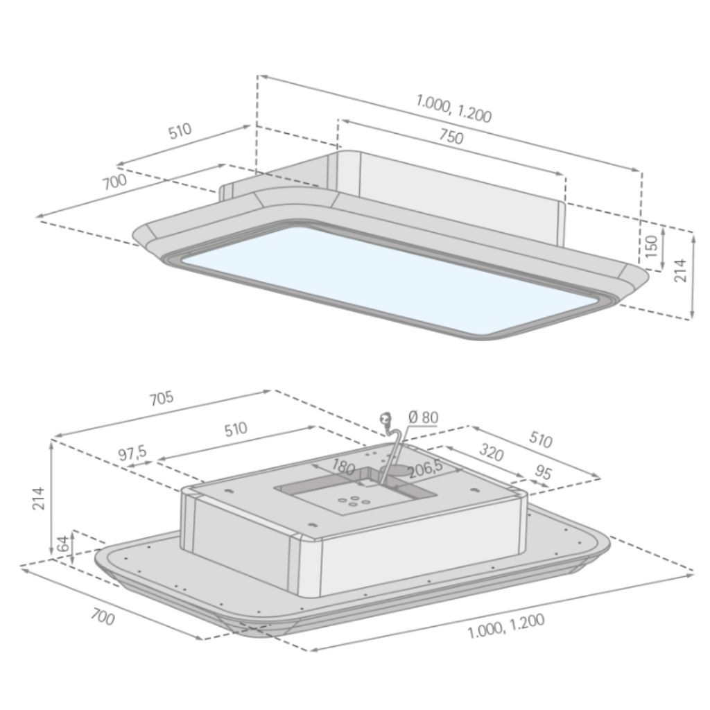 Umluft Deckenlüfter Randabsaugung