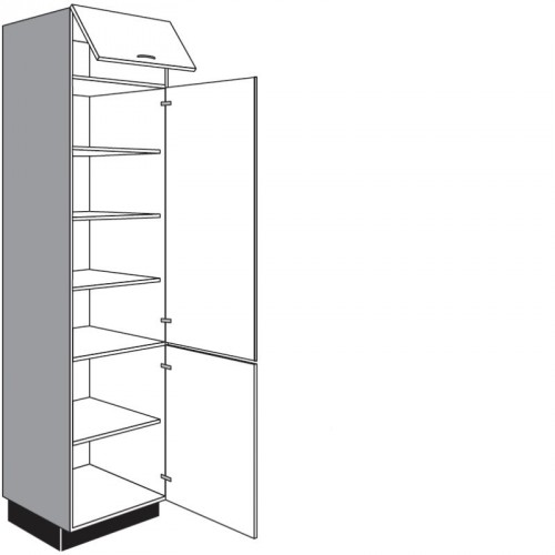 Hochschrank für Geschirr mit 1 Klappe und 2 Drehtüren
