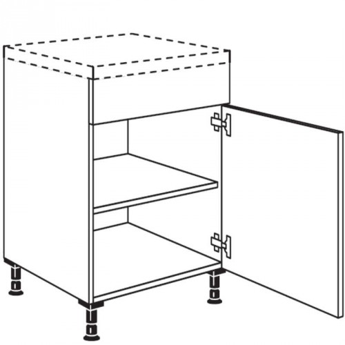 Unterschrank mit 1 festen Blende und 1 Tür