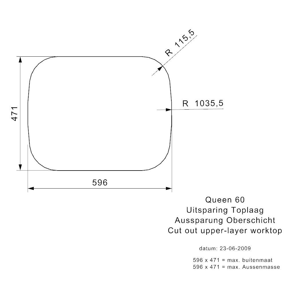 Küchenspüle mit Restebecken Queen L60