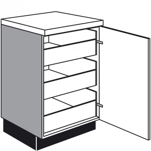 Unterschrank mit 3 Innenschubkästen und 1 Drehtür