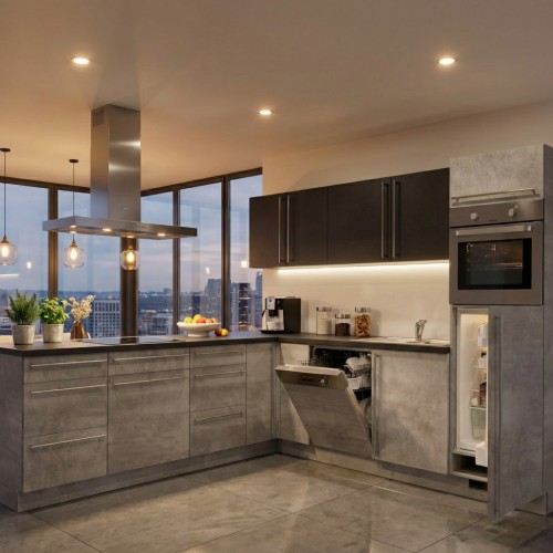 Winkelk&uuml;che in L-Form ohne Elektroger&auml;te 250x270 cm Stellmass