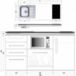 Büroküche Designline Edelstahl 160 cm breit mit Mikrowelle, Hängeschränke, Geschirrspüler [14/17]