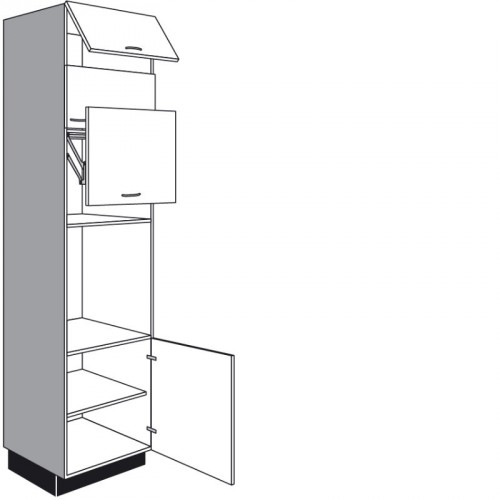 Seitenschrank für Einbaugeräte mit 1 Lifttür, 1 Drehtür, 2 Auszüge