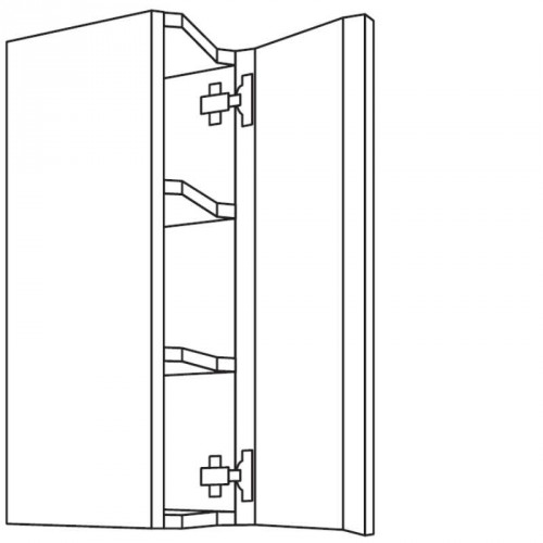 Wandschrank diagonal mit 2 Einlegeböden