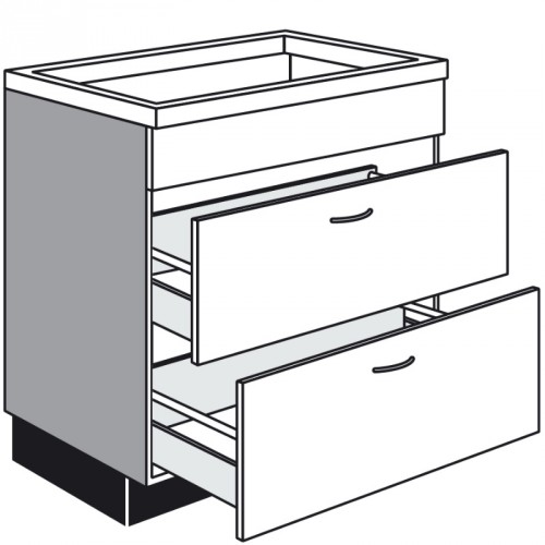 Spülen-Unterschrank mit 2 Auszüge