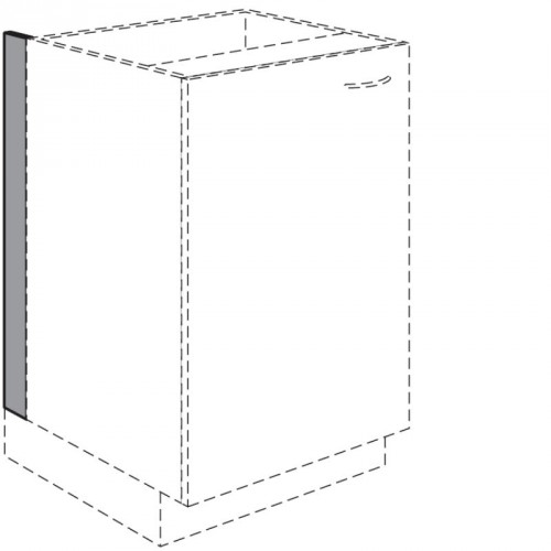 Passleiste für Unterschränke in Korpusfarbe für Wandanschluss