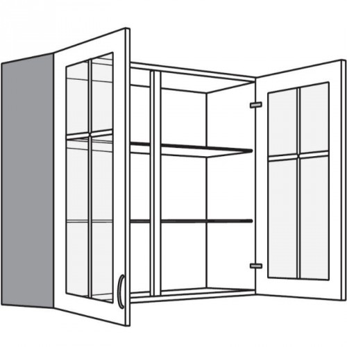 Hängeschrank mit 2 Sprossenglastüren