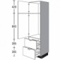 Seitenschrank für Einbaugeräte mit 1 Drehtür und 2 Auszüge [2/21]