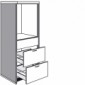 Modulschrank für hocheingebaute Geschirrspüler mit 2 Auszüge inkl. Wangen 16 mm [1/21]