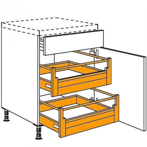 Unterschrank mit 1 Tür, 2 Innenschubkästen