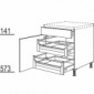 Unterschrank mit 1 Tür, 2 Innenschubkästen [2/12]