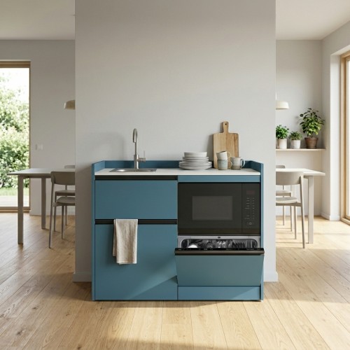 modulLINE ML 120 MSP Miniküche aus Holz mit Mikrowelle und Geschirrspüler modulLINE ML 120 MSP Miniküche aus Holz mit Mikrowelle und Geschirrspüler