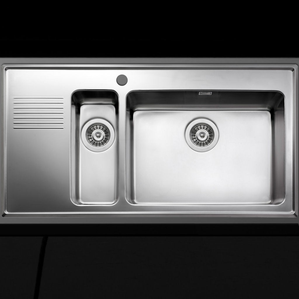 Spülbecken mit Restebecken & Abtropffläche