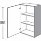 Vitrinen-Hängeschrank mit Möbeltür 867 mm hoch [2/4]