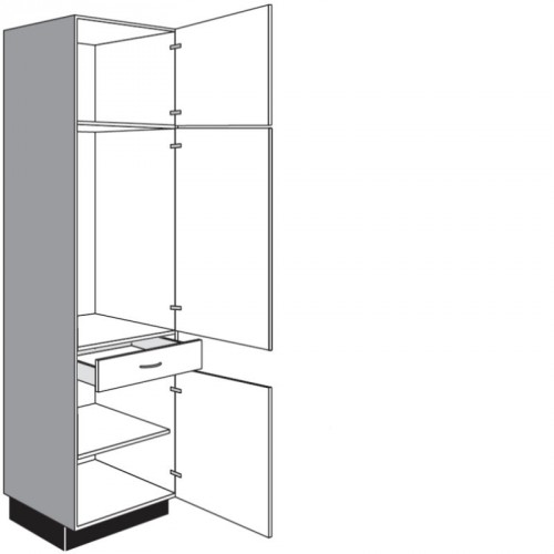 Seitenschrank für Einbaugeräte mit 2 Drehtüren 1 Schubkasten