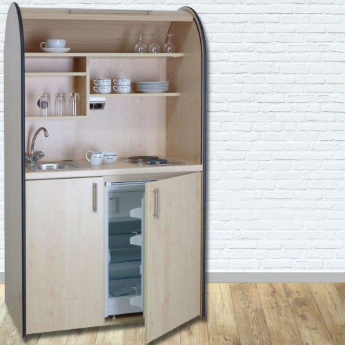 pro-art colorLINE Schrankküche mit Rollladen Jalousie in Buche, Ahorn, Nussbaum