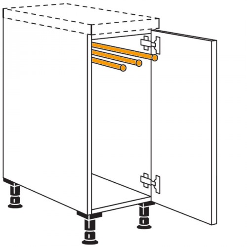 Unterschrank mit Handtuschhalter und 1 durchgehender Tür
