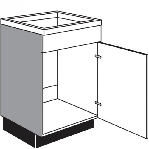 Spülen-Unterschrank mit 1 Drehtür und 1 feste Frontblende