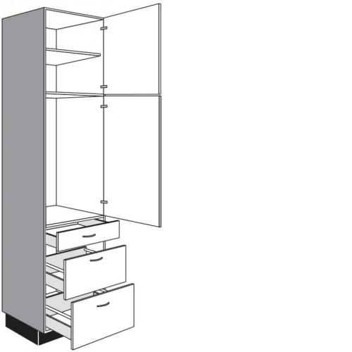 Hochschrank für Einbaugeräte mit 1 Drehtür 1 Schubkasten