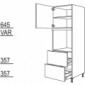 Hochschrank für Geräte-Umbauten, Backofen 590 mm Nische [2/9]