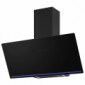 Schr&auml;ghaube Glas schwarz mit Edelstahl Kamin [2/4]