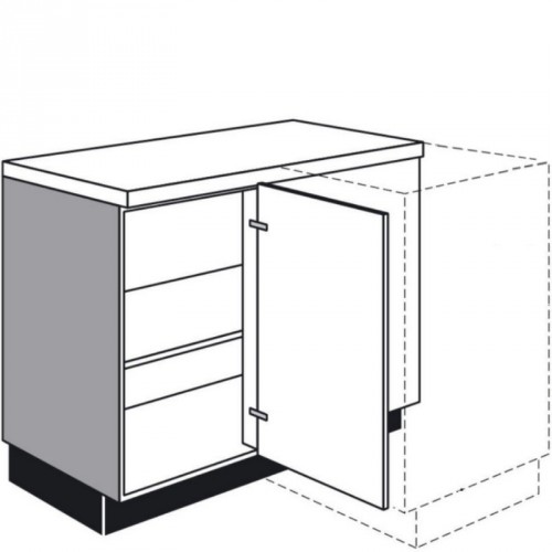 Eck-Unterschrank mit 1 Drehtür 400 mm breit