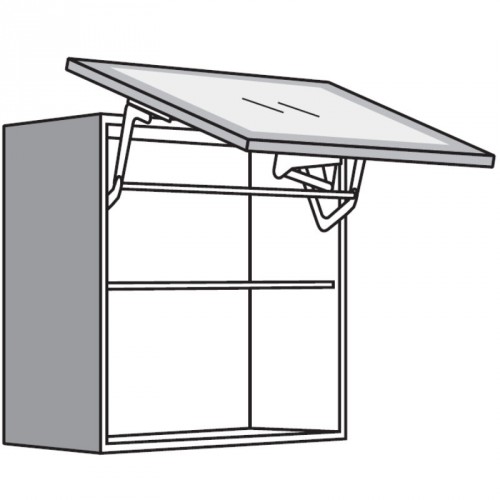 Hängeschrank mit Glas-Klapptür Vollglas