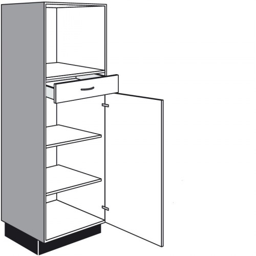 Highboard für Einbaugeräte mit 1 Drehtür und 1 Schubkasten